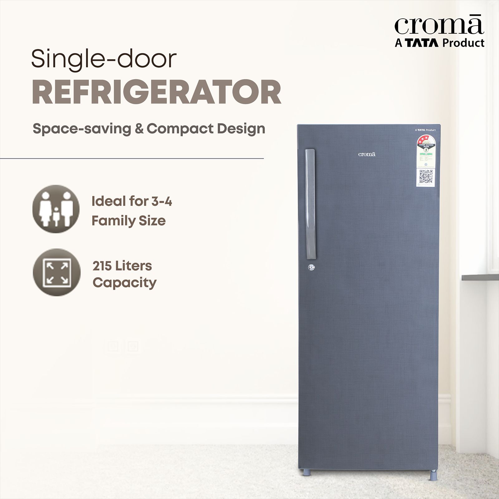Buy Croma 215 Litres 3 Star Direct Cool Single Door Refrigerator Buy Croma 215 Litres 3 Star Direct Cool Single Door Refrigerator